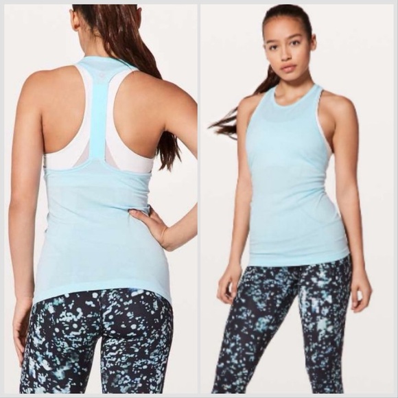 Lululemon Swiftly Tech T-Back Blue Glow size 4 - Picture 1 of 5